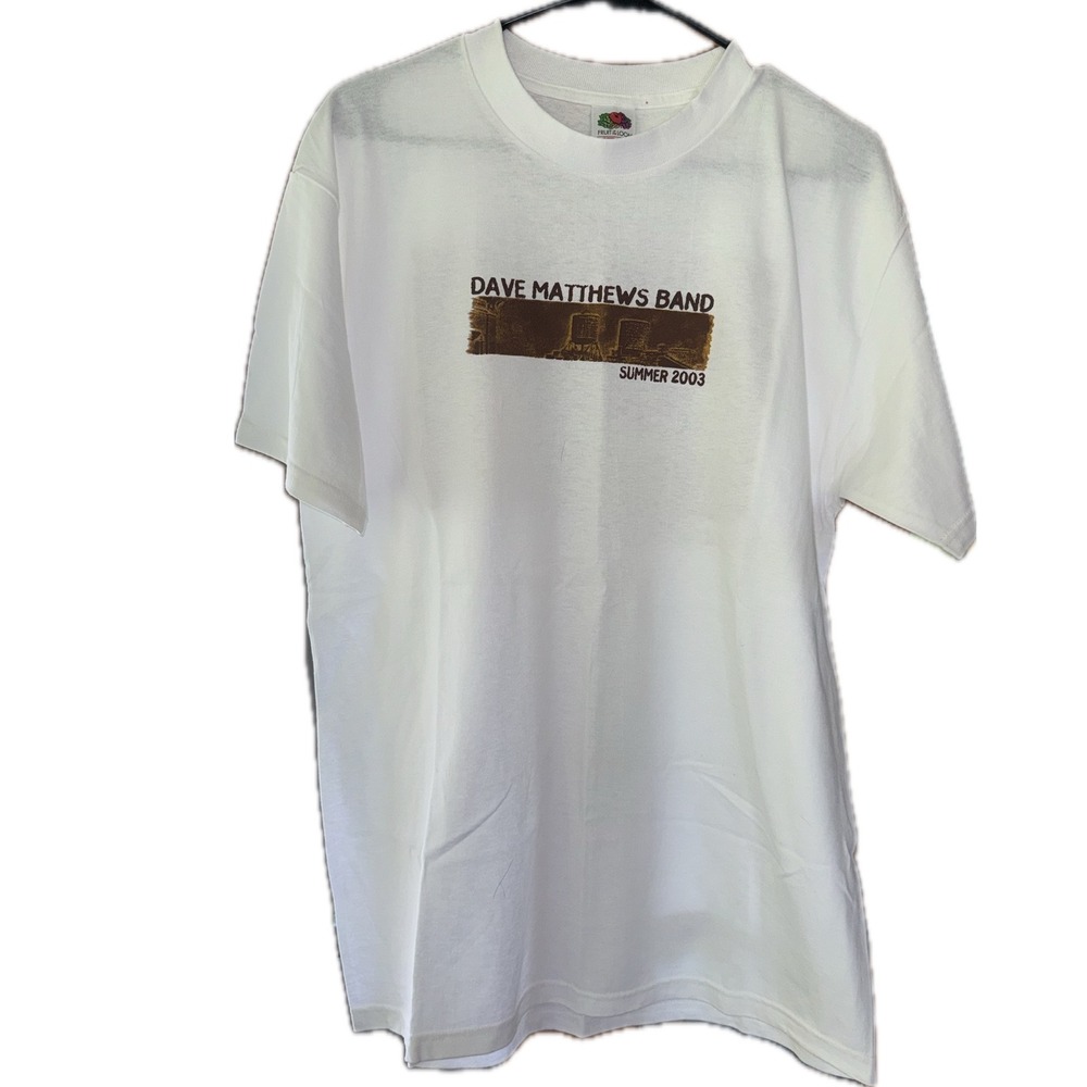 Vintage Dave Matthews Band T Shirt Summer 2003 Tour Central Park NY White Mens L
